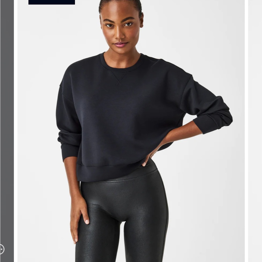 Spanx NWT Air Essentials crew Neck favorite, Sz L Black